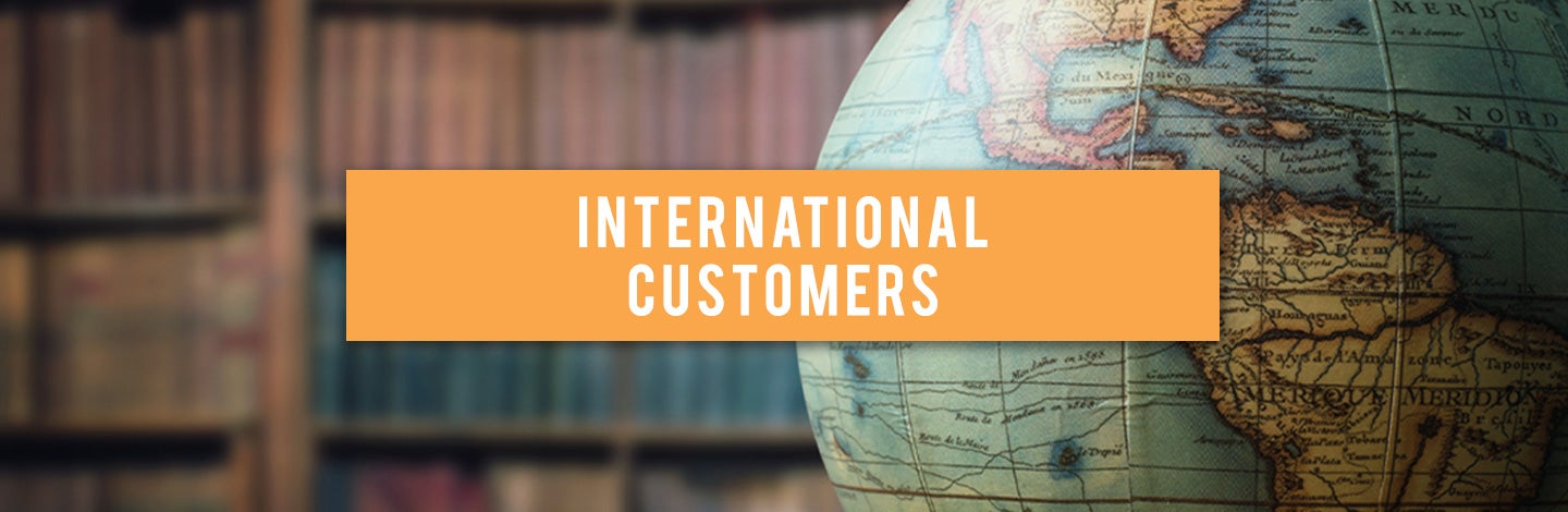 international customers banner with globe